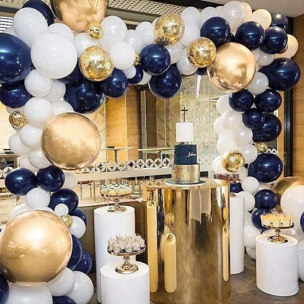Navy Blue & Gold Balloon Set (100 pcs)