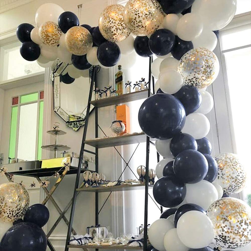 Navy Blue & Gold Balloon Set (100 pcs)
