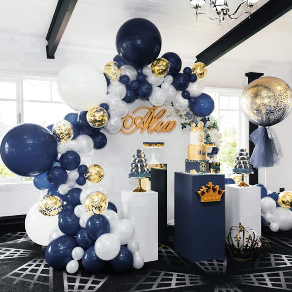 Navy Blue & Gold Balloon Set (100 pcs)